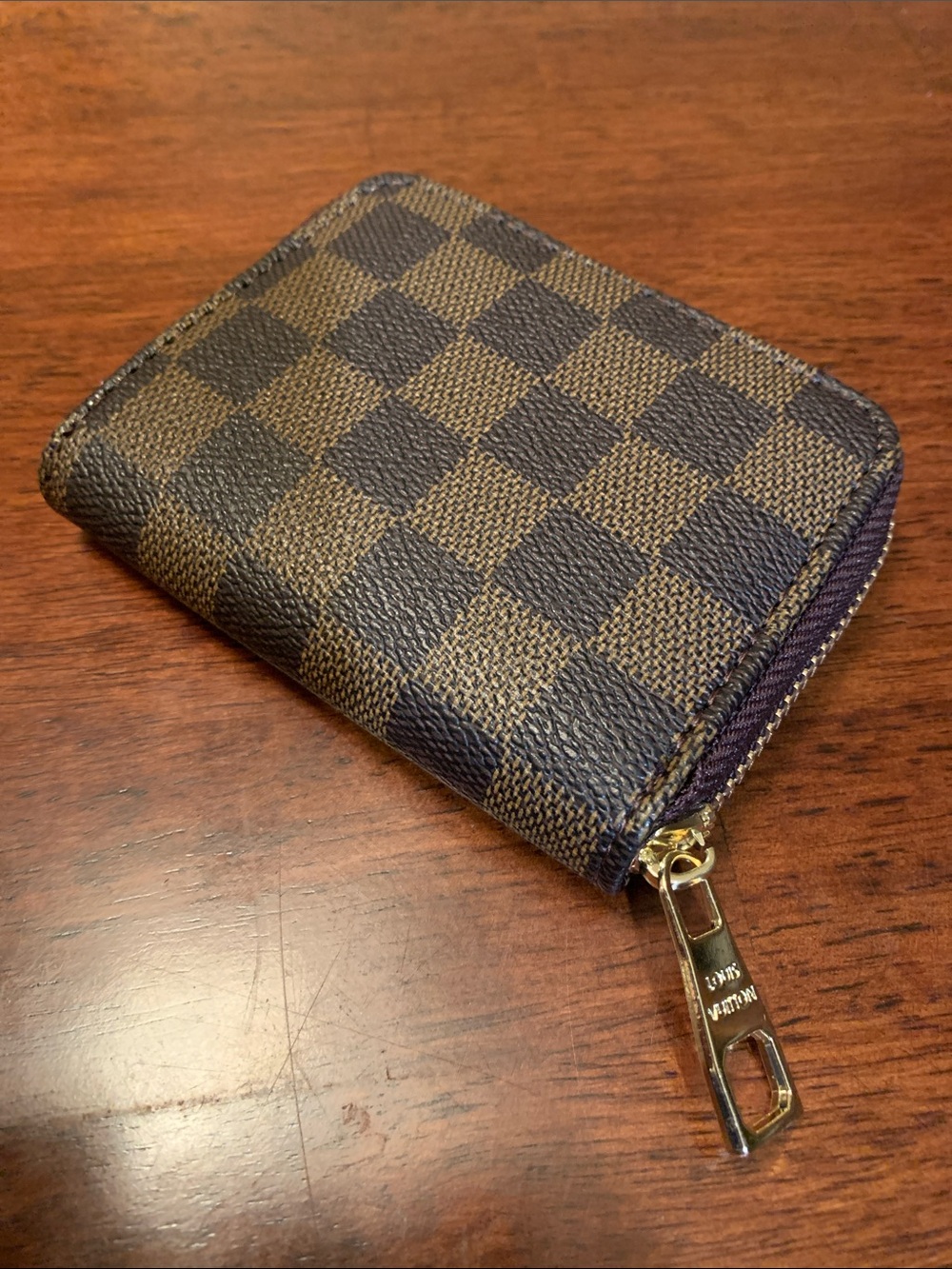 Brand new rare LV checked, brown, leather wallet/ card holder / unisex/ must !